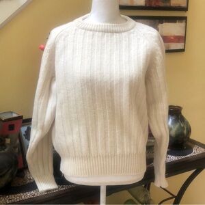Christopher Hayes Vintage Women’s Beige Chunky Cable Knit Wool Sweater Size XL